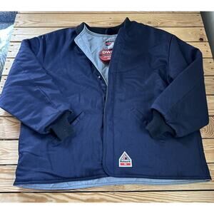 NWT Bulwark Flame Resistant Work Jacket Size 2XL Men’s Navy Full Zip